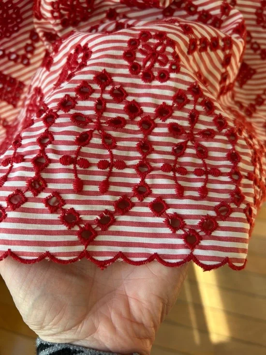 Zara Striped Eyelet Boxy Style Top - Picture 9 of 15